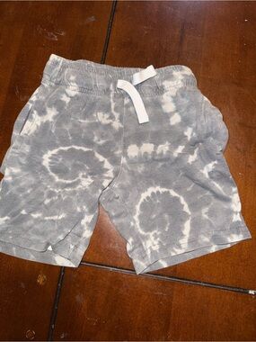 SO Gray & White Tie-Dye Kids' Cotton Shorts